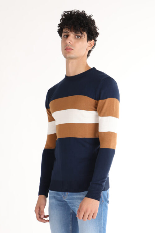 PULL COL ROND RAYÉ